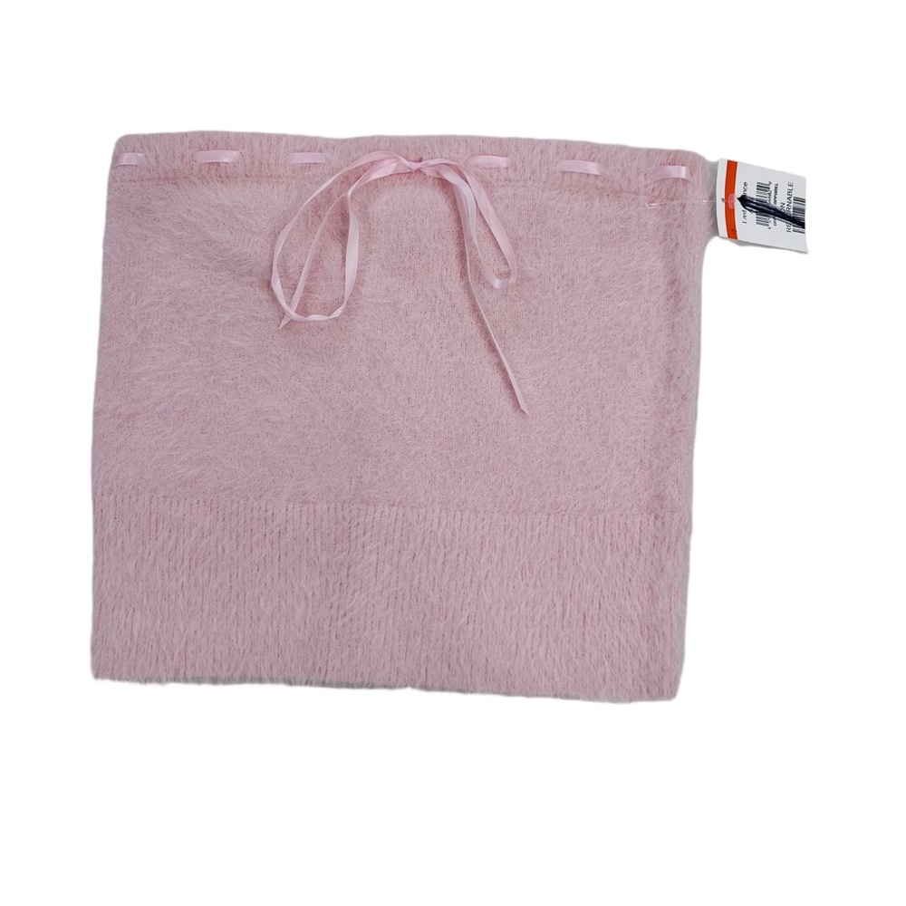All in Flavor • Women’s Pink Strapless Fuzzy Tie Front Top M NWT - Picture 3 of 10